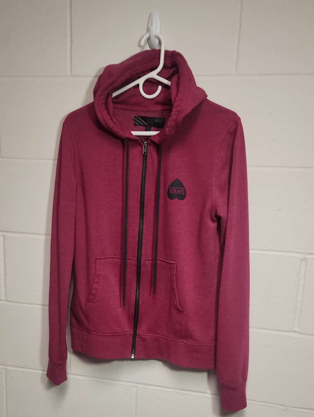 Unique Vans Zip-Up Hoodie Jacket in Berry Plum XL Youth M-L Women's